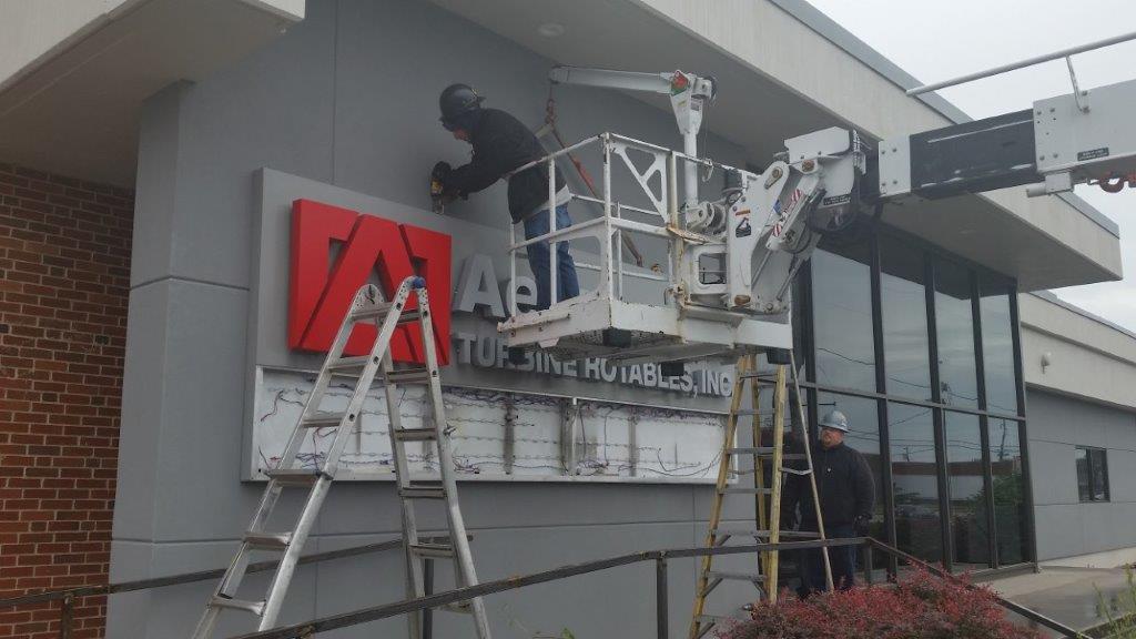 sign installation by wam capital for aerospace turbine rotables